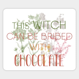 Witchy Puns - This Witch Can Be Bribed With Chocolate Magnet